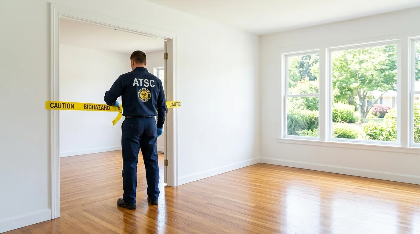 Certified biohazard cleanup crew performing Decomposition Cleanup in Reston